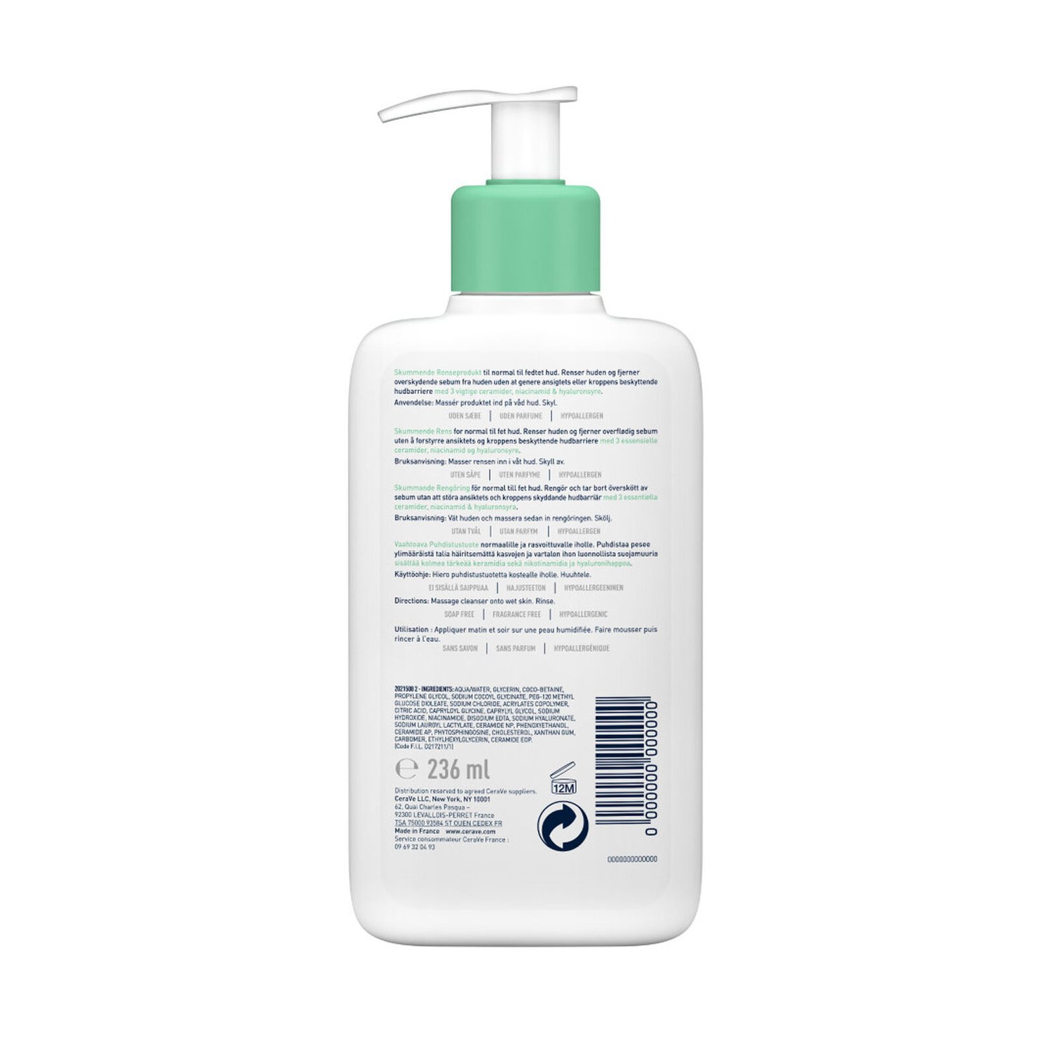 CeraVe Foaming Cleanser For Normal to Oily Skin - 236ml - Image 3